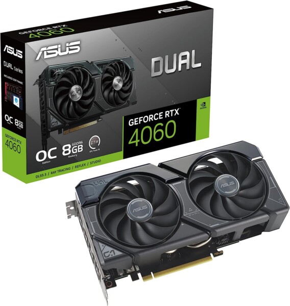 ASUS DUAL NVIDIA GeForce RTX 4060 OC Edition 8 GB GDDR6 128-bit 17 Gbps PCIE 4.0 GPU Tweak III